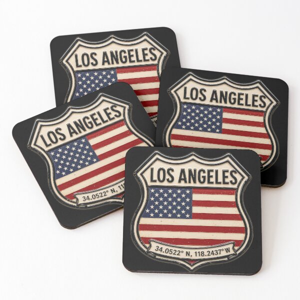 Item preview, Los Angeles Vintage Flag Emblem Coordinates Art designed and sold by PlanetEye Designs.