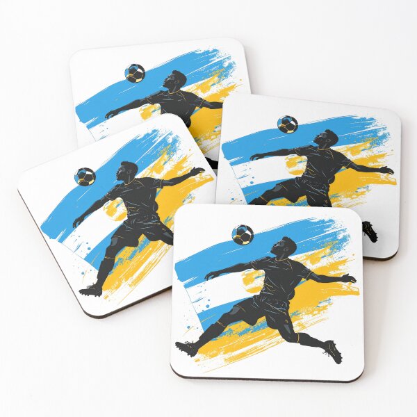 Item preview, Argentina Soccer Player Art — Argentine Football Flag Action Fan Print designed and sold by icemanphotos.