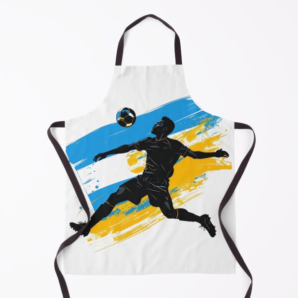 Item preview, Argentina Soccer Player Art — Argentine Football Flag Action Fan Print designed and sold by icemanphotos.