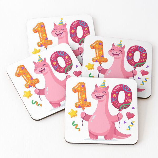Item preview, Ten saurus pink long neck 10th birthday dino lover designed and sold by Tronstell.