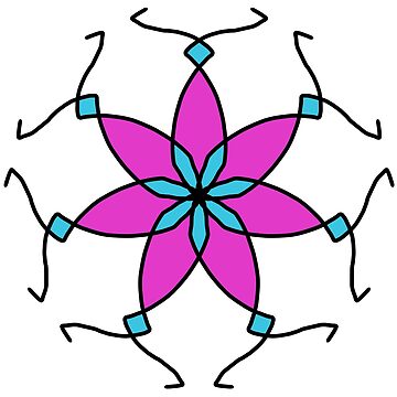 Artwork thumbnail, Purple and Teal Flower Geometric Pattern Design by BDMcT