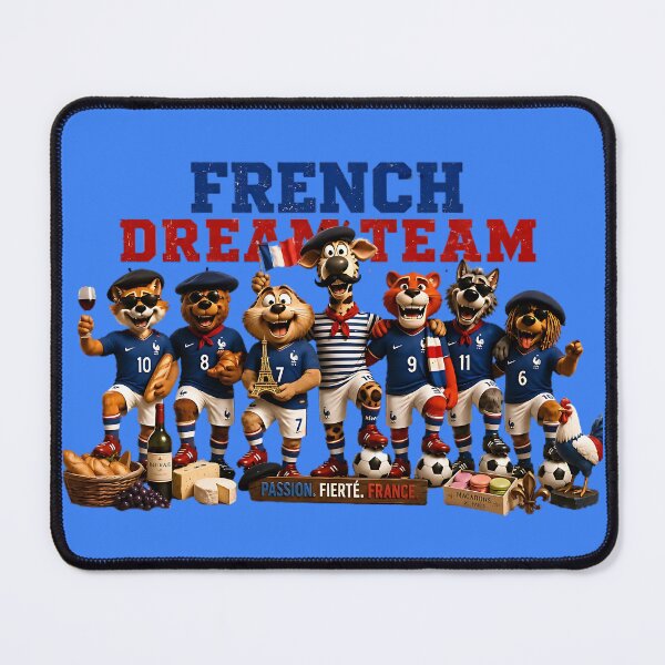 Item preview, French Dream Team Soccer Fans – Funny France World Cup Supporter Mascots designed and sold by WabiSabiSjak.