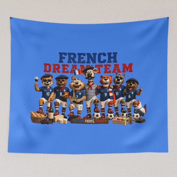 Item preview, French Dream Team Soccer Fans – Funny France World Cup Supporter Mascots designed and sold by WabiSabiSjak.