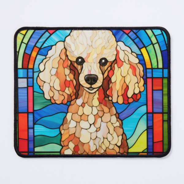 Item preview, Stained Glass Cream Poodle Rainbow Mosaic Pet Decor designed and sold by pinkal.