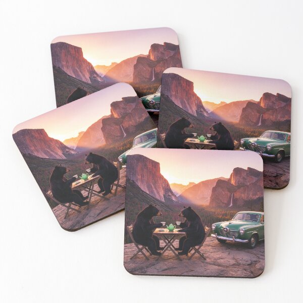 Item preview, Black Bears Stop for Tea on a Road Trip  designed and sold by Tridentulus.