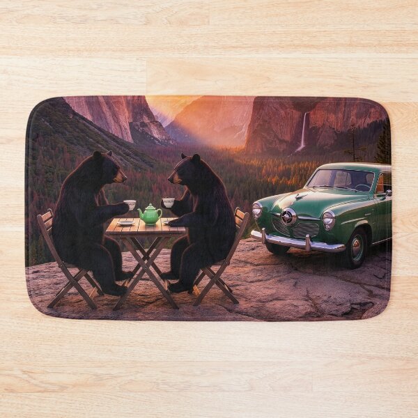 Item preview, Black Bears Stop for Tea on a Road Trip  designed and sold by Tridentulus.
