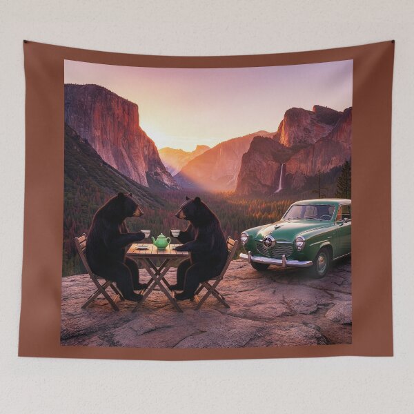 Item preview, Black Bears Stop for Tea on a Road Trip  designed and sold by Tridentulus.