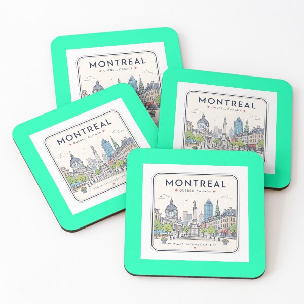 Item preview,  Montreal Square Cute Minimal Skyline Label  designed and sold by PaintMeWorld.