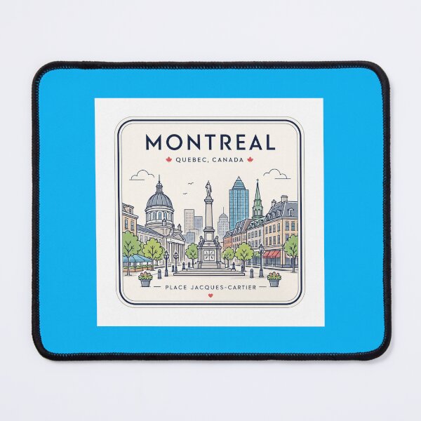 Item preview,  Montreal Square Cute Minimal Skyline Label  designed and sold by PaintMeWorld.