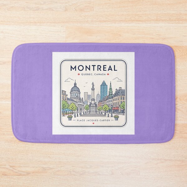 Item preview,  Montreal Square Cute Minimal Skyline Label  designed and sold by PaintMeWorld.