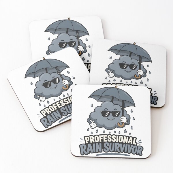 Item preview, Professional Rain Survivor Funny Weather Design | Cute Cloud with Umbrella T-Shirt & Sticker designed and sold by ColorClouds.