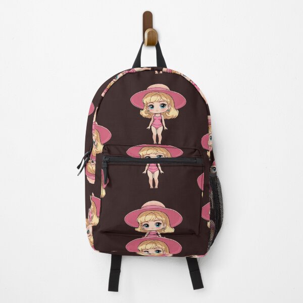 Item preview, Retro Pink Beach Fashion Doll Cute Illustration designed and sold by DanishDesignCo.