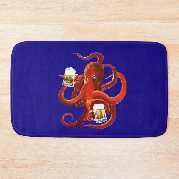 Item preview, Octopus Painting, Red Octopus Drinking Beer, Animals and Beer, Octopus Art, Dining Room Painting, Funny Beer Poster, Man Cave Bar Beer Decor designed and sold by Scott Clendaniel.