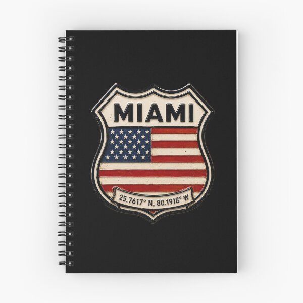 Item preview, Miami Vintage USA Flag Emblem Coordinates Art designed and sold by PlanetEye Designs.