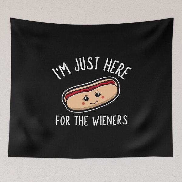 Item preview, Funny Hot Dog Here For The Wieners designed and sold by Sartoris Art.