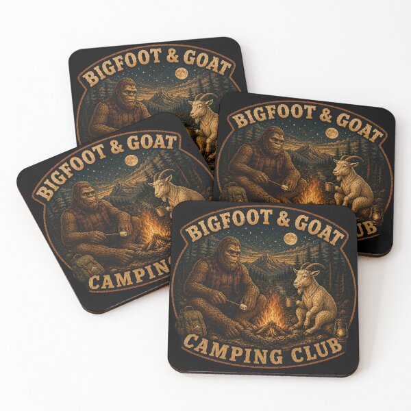 Item preview, Bigfoot & Goat Camping Club – Vintage Campfire Adventure designed and sold by NicheBloom.