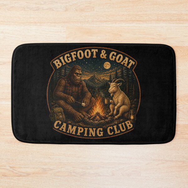 Item preview, Bigfoot & Goat Camping Club – Vintage Campfire Adventure designed and sold by NicheBloom.