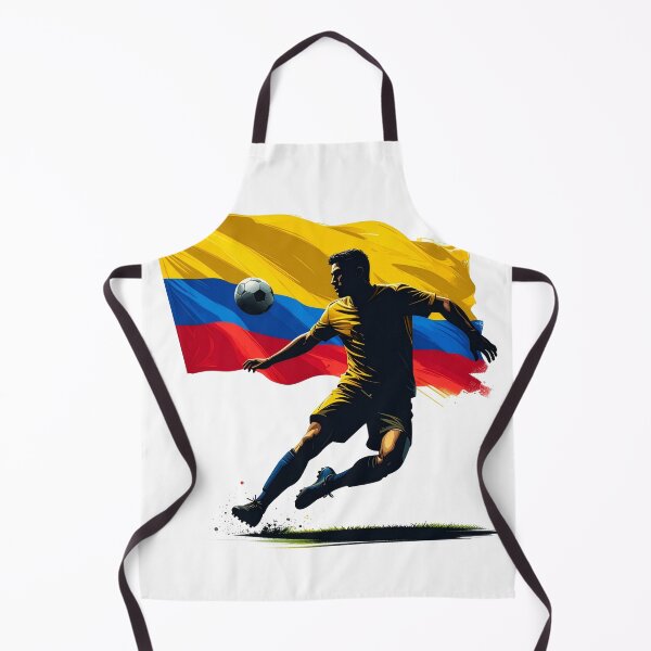 Item preview, Colombia Soccer Player Art — Colombian Football Flag Action Fan Print designed and sold by icemanphotos.