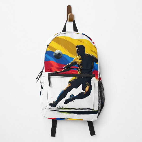 Item preview, Colombia Soccer Player Art — Colombian Football Flag Action Fan Print designed and sold by icemanphotos.