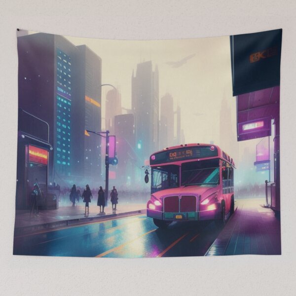 Item preview, Midnight Transit Neon Cityscape Synthwave Aesthetic designed and sold by UmSkelig834.