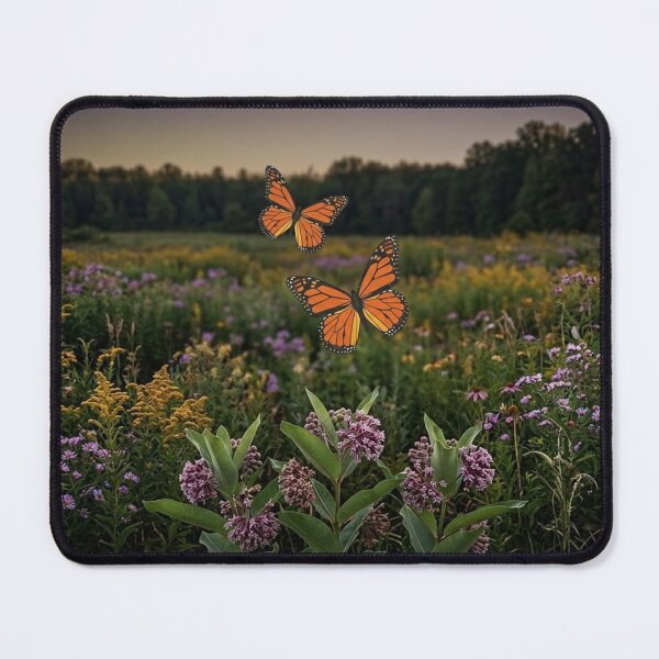 Item preview, Butterfly Over Milkweed: A Meadow Symphony designed and sold by Fei Long Design Hub.