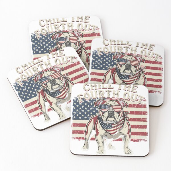 Item preview, Chill The Fourth Out Bulldog American Flag Sunglasses designed and sold by JMDesignHub.