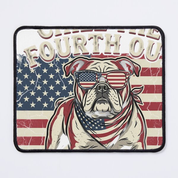 Item preview, Chill The Fourth Out Bulldog American Flag Sunglasses designed and sold by JMDesignHub.