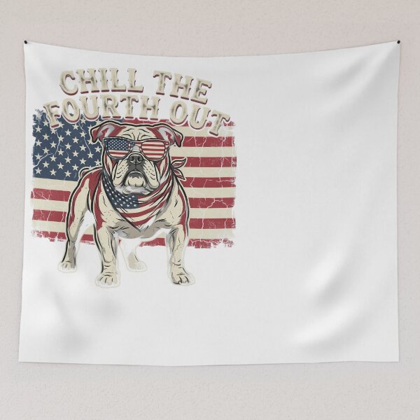 Item preview, Chill The Fourth Out Bulldog American Flag Sunglasses designed and sold by JMDesignHub.