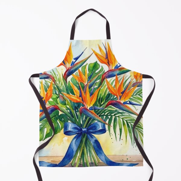 Item preview, Bird of Paradise Watercolor Bouquet designed and sold by RakyLaky.