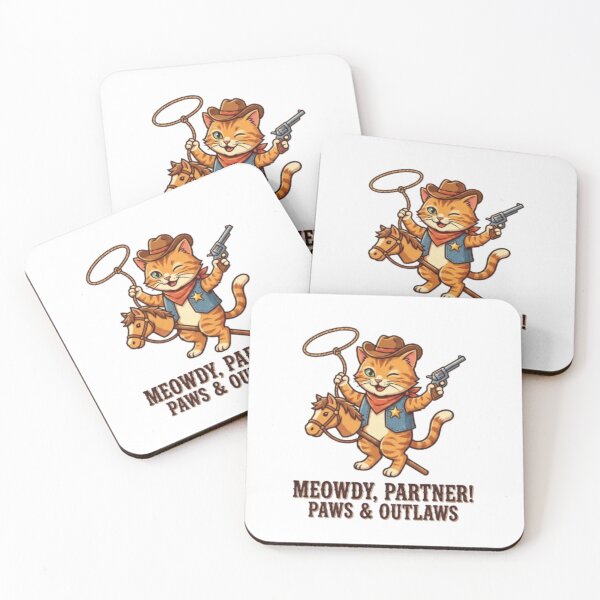 Item preview, Cool Cowboy Cat Meowdy Partner Retro Sunset Western Style designed and sold by PixelStyle Studio.