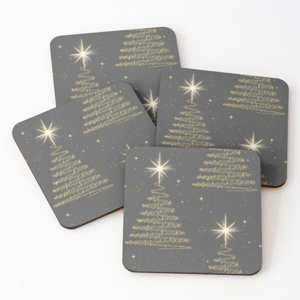 Item preview, Musical Christmas Tree (golden yellow on black) designed and sold by Boy and Belugee.