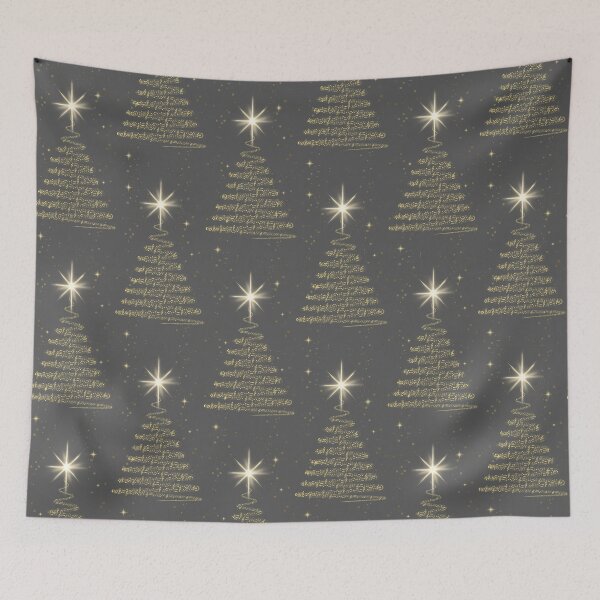 Item preview, Musical Christmas Tree (golden yellow on black) designed and sold by Boy and Belugee.