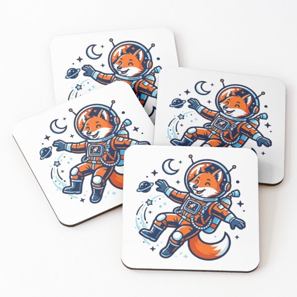Item preview, Cute Astronaut Fox Floating in Space Sticker Style T-Shirt designed and sold by PixelStyle Studio.