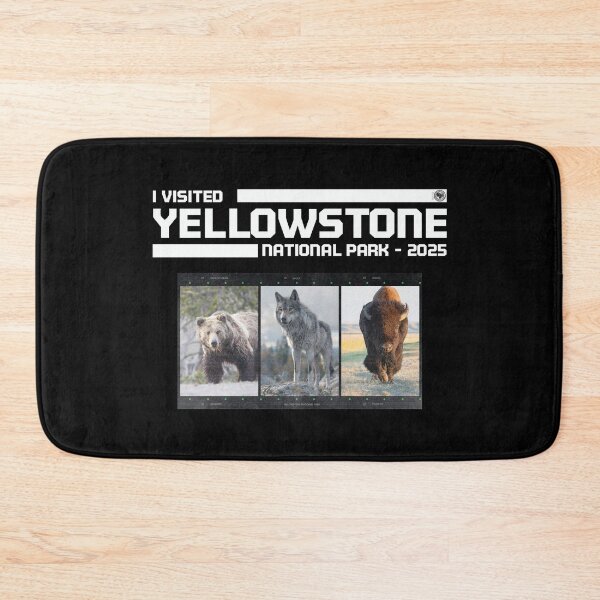 Item preview, I VISITED YELLOWSTONE WITH GRIZZLY BEAR, WOLF & BISON designed and sold by SmyrnaBuffalo.