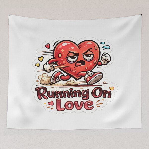 Item preview, Running On Love – Cute Running Heart Sticker designed and sold by Rosa Studio.
