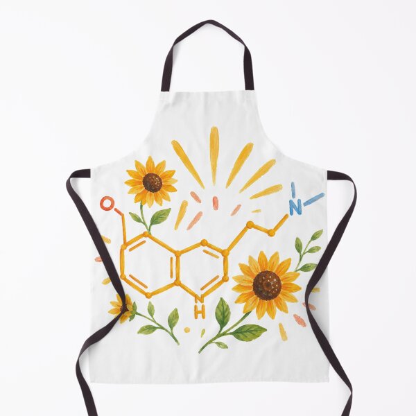 Item preview, Serotonin Molecule with Sunflowers Happy Chemical designed and sold by eignvalue.
