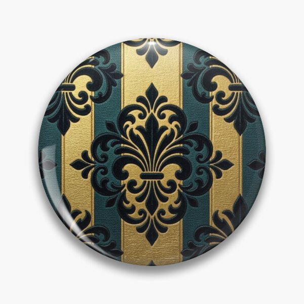 Item preview, Striped Teal & Gold Damask designed and sold by DesignsByPrnces.