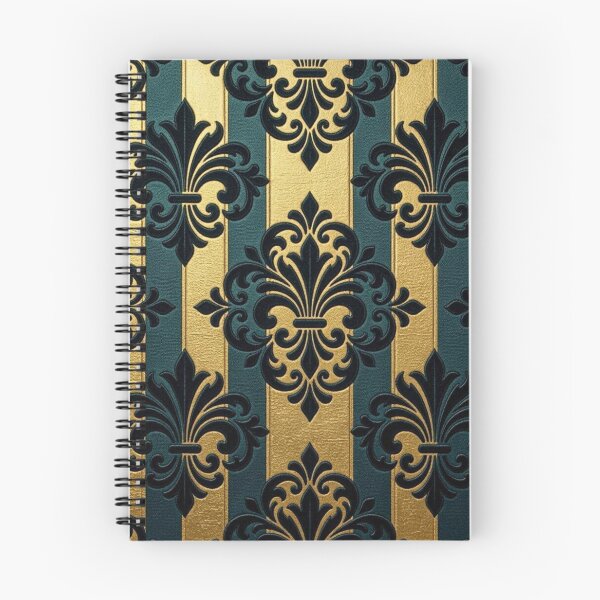 Item preview, Striped Teal & Gold Damask designed and sold by DesignsByPrnces.