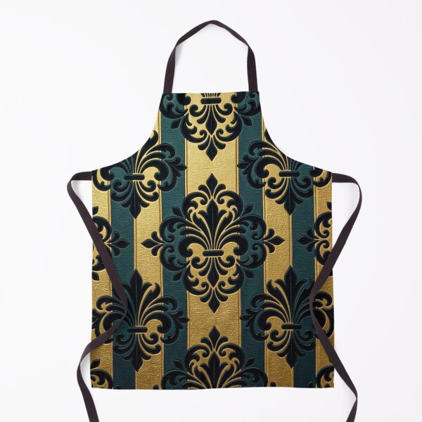 Item preview, Striped Teal & Gold Damask designed and sold by DesignsByPrnces.