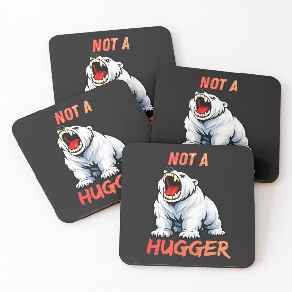 Item preview, Funny Angry Polar Bear Not A Hugger Sarcastic Introvert designed and sold by ROARSOME DESiGNS.
