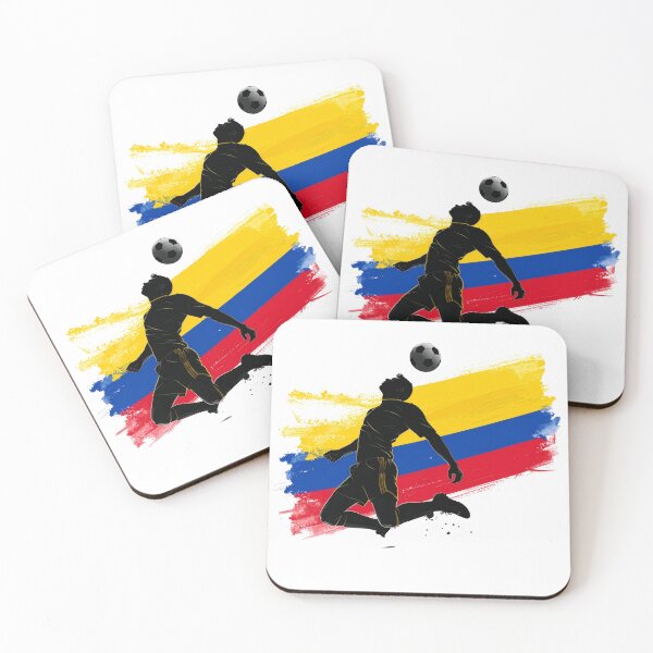 Item preview, Colombia Soccer Player Art — Colombian Football Flag Action Fan Print designed and sold by icemanphotos.