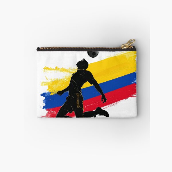 Item preview, Colombia Soccer Player Art — Colombian Football Flag Action Fan Print designed and sold by icemanphotos.