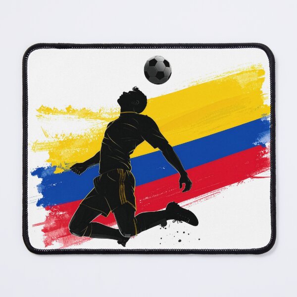 Item preview, Colombia Soccer Player Art — Colombian Football Flag Action Fan Print designed and sold by icemanphotos.