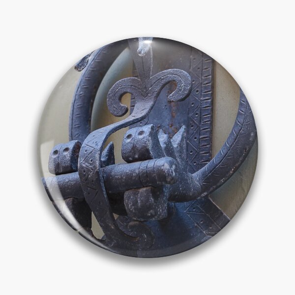 Item preview, Antique Iron Door Knocker Close-Up On Weathered Wooden Door With Decorative Hardware designed and sold by Nmallia.