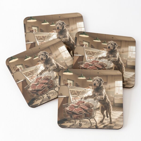 Item preview, Irish Wolfhound Stocks up For Barbeque designed and sold by Tridentulus.