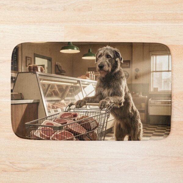 Item preview, Irish Wolfhound Stocks up For Barbeque designed and sold by Tridentulus.