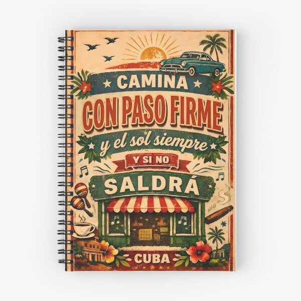 Item preview, Camina Con Paso Firme – Vintage Cuban Motivational Quote Poster, Retro Havana Typography Wall Art, Spanish Inspirational Print designed and sold by QuietWallStudio.
