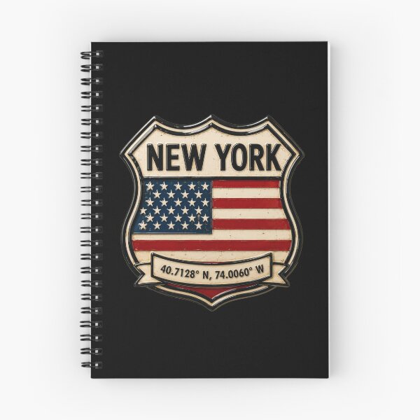 Item preview, New York City Vintage Flag Emblem Coordinates Art designed and sold by PlanetEye Designs.