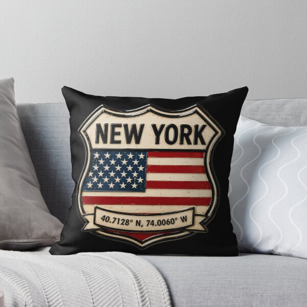 Item preview, New York City Vintage Flag Emblem Coordinates Art designed and sold by PlanetEye Designs.