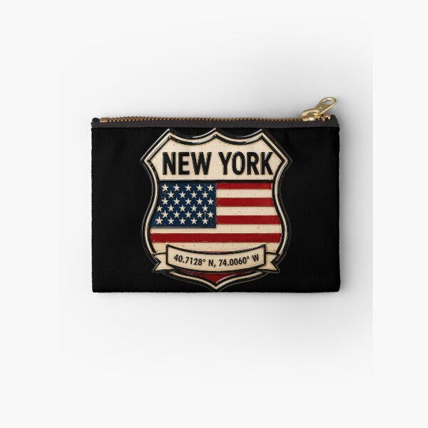 Item preview, New York City Vintage Flag Emblem Coordinates Art designed and sold by PlanetEye Designs.